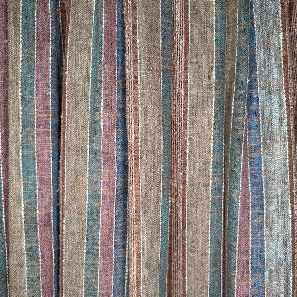 Vintage 70s Claude Brown Earthy Woven Bohemian Striped Skirt | XXS/XS - Picture 3 of 8